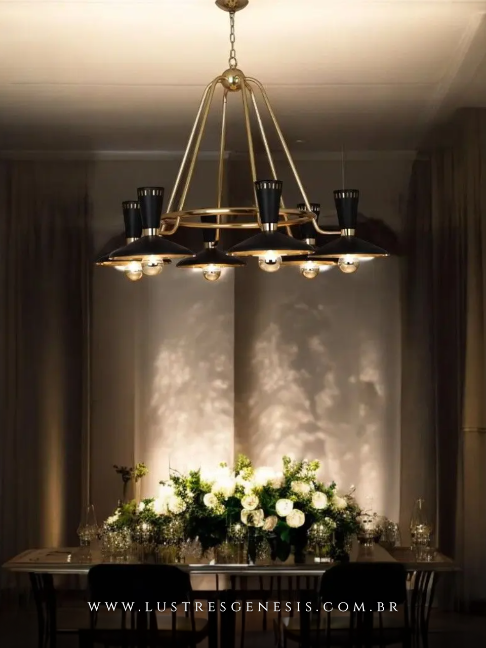 Lustre para Sala de Jantar Moderno Pier 6 Lâmpadas E14